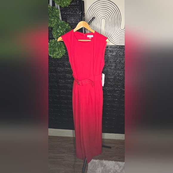 Calvin Klein Red Pants Jumpsuit - Picture 1 of 4